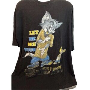VTG Tom & Jerry Let Me See Your Shoulder Lean Hip Hop Rap Tee T-Shirt Size 4XL